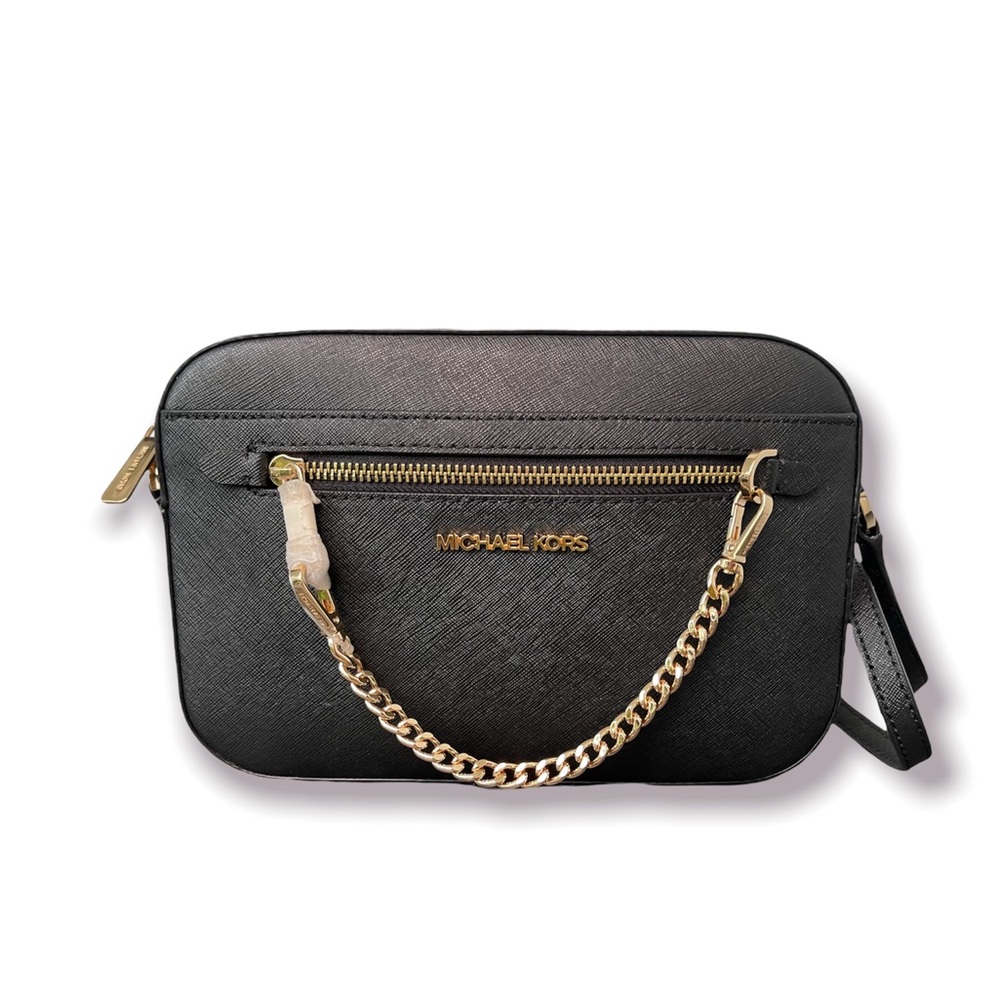 Michael Kors Black Crossbody Bag with Gold Chain